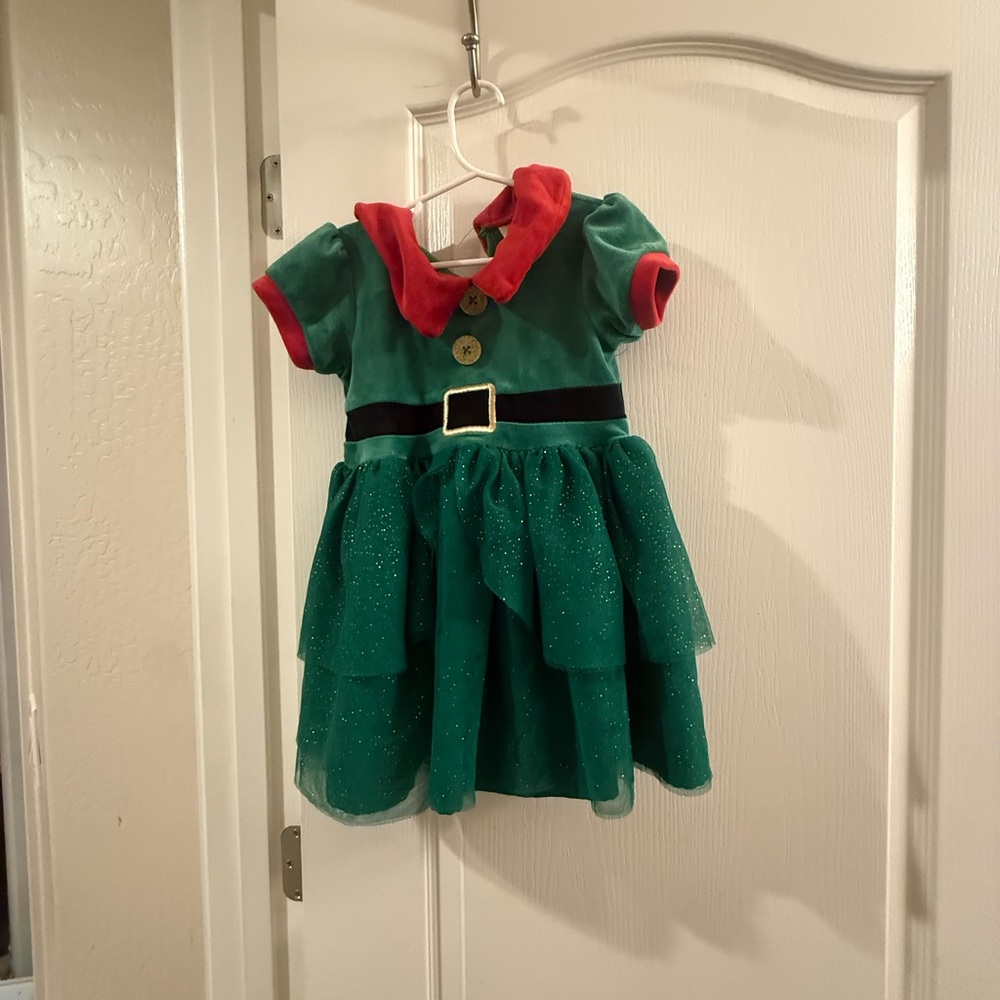 Kids Elf Costume - Green and Red
